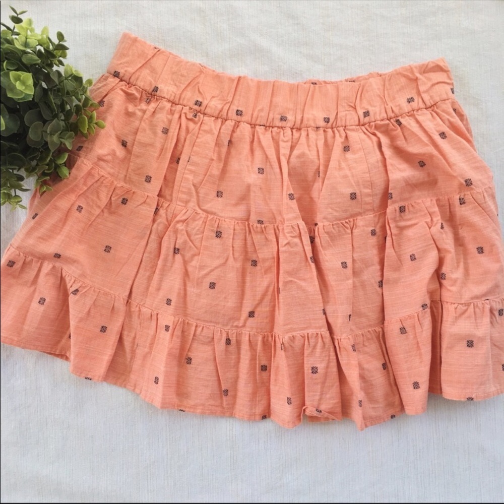 J Crew Pink Tiered Embroider Skirt
